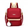 【AE76】Quilted Flap Backpack Purse, Women's Nylon Travel Shoulder Bag, Casual Pompom Decor Bookbag