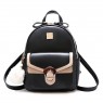 【AE66】Women's Fashion Faux Leather Backpack With Double Zipper & Fuzzy Ball Bag Charm