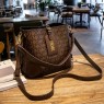 【AE115】Letter Print Bucket Bag Women's Small Shoulder Purse Fashion PU Leather Crossbody Bag