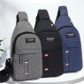 【AE136】Men's Canvas Chest Bag with Eyelets for Fashionable and Versatile Use