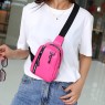 【AE102】Mini Faux Leather Sling Bag by Brand XYZ, Letter Zipper Chest Crossbody Phone Purse