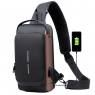 【AE137】Anti-Theft Crossbody Sling Bag with USB Charging Port Waterproof Scratchproof Lightweight Chest Bag - Perfect Gift for Men on Valentine's Day