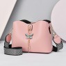 【AE32】Geometric Crossbody Bag, Women's Faux Leather Shoulder Bag - Butterfly Bucket Design (9.1 x 7.1 x 4.3 in)