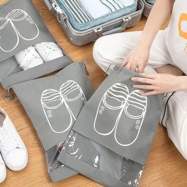 【AE228】5pcs Non-woven Shoes Storage Bag Closet Organizer Waterproof Pocket