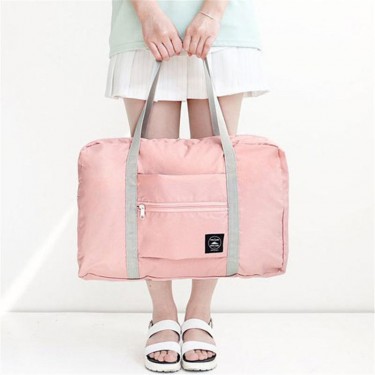 【AE149】Foldable Travel Storage Bag with Patch Detail Shoulder Bag, Large Capacity Duffel Bag (5.5x12.2x18.5)