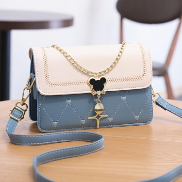 【AE33】Stylish Embroidered Crossbody Bag with Chain Decoration - Ideal for Daily Use