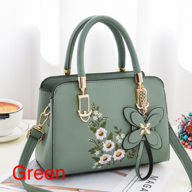 【AE142】Elegant Floral Pattern Women's Faux Leather Shoulder Bag by XYZ Brand