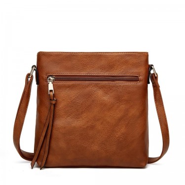 【AE109】Vintage Square Bag with Tassel Decor Crossbody Purses for Women, Casual Zipper Chest Bag