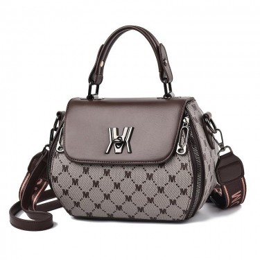 【AE34】Women's Stylish Turn Lock Top Handle Bag with Letter Graphic Flap Purse & Fashion Zipper Shoulder Bag