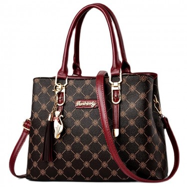 【AE122】Trendy Geometric Pattern Handbag - Women's Tassel Decor Crossbody Bag for Mother's Day
