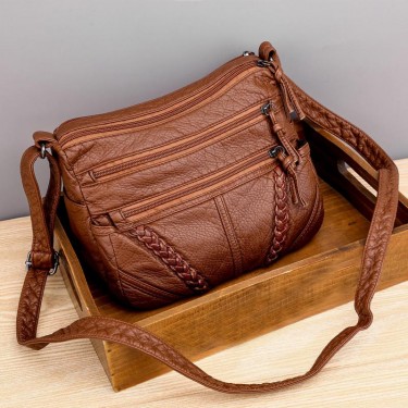 【AE119】Large Capacity Ladies Messenger Bag, Middle-aged Casual Shopping Square Bag by Brand Prada