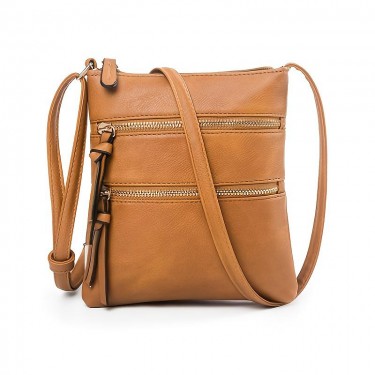 【AE125】Prada Double Zipper Vertical Crossbody Bag, Women's Multi-Pocket Shoulder Bag